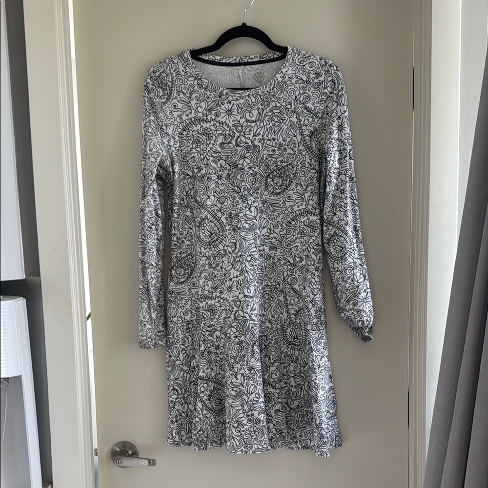 Floral Black and White Dress Tory Burch